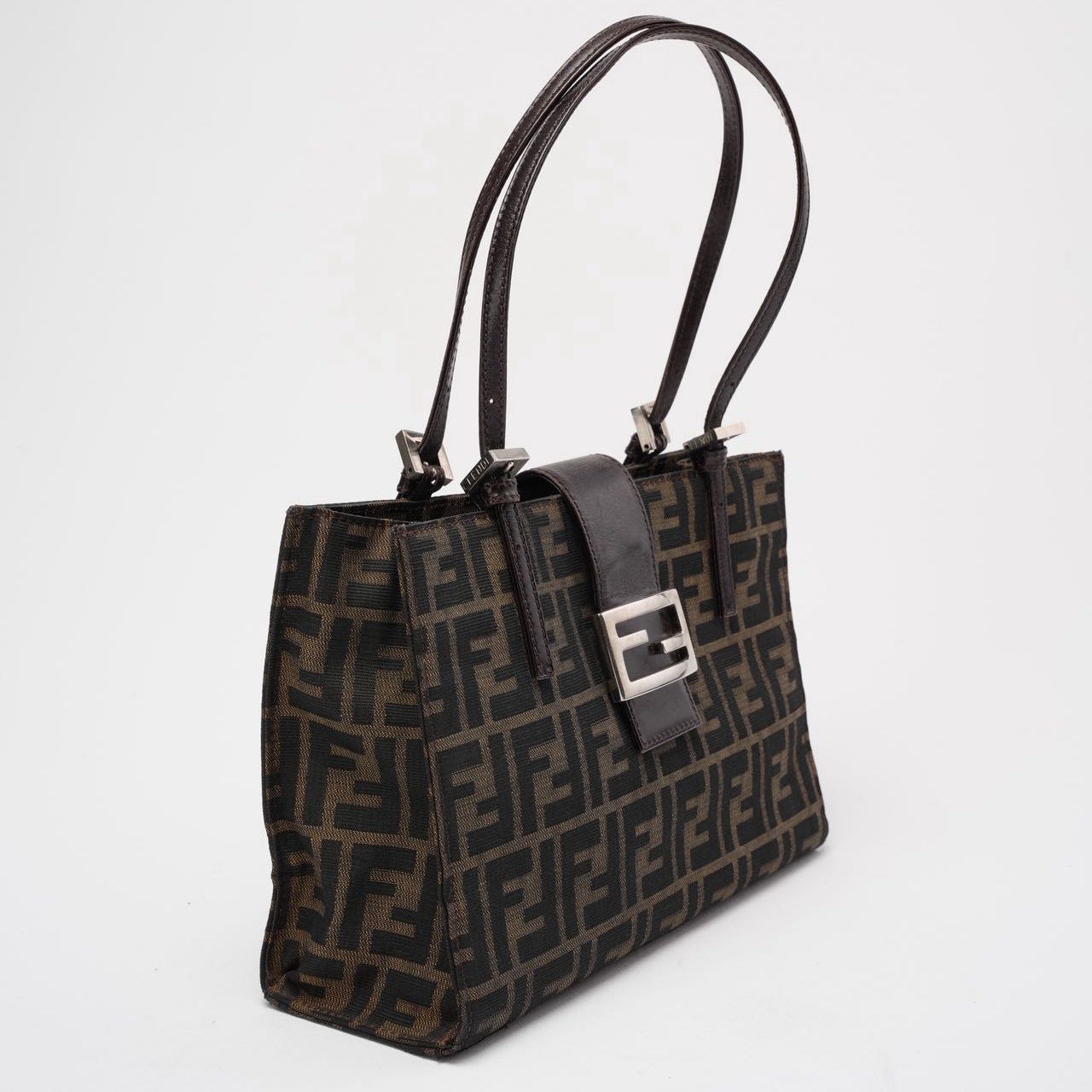 Fendi Vintage Zucca Double Top Handle Bag