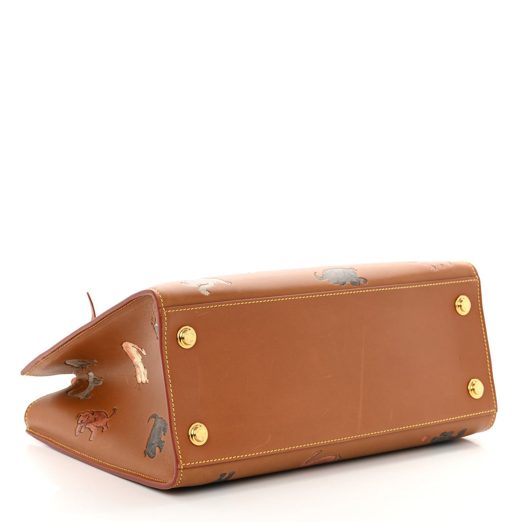 Calfskin Catogram City Steamer MM Chataigne