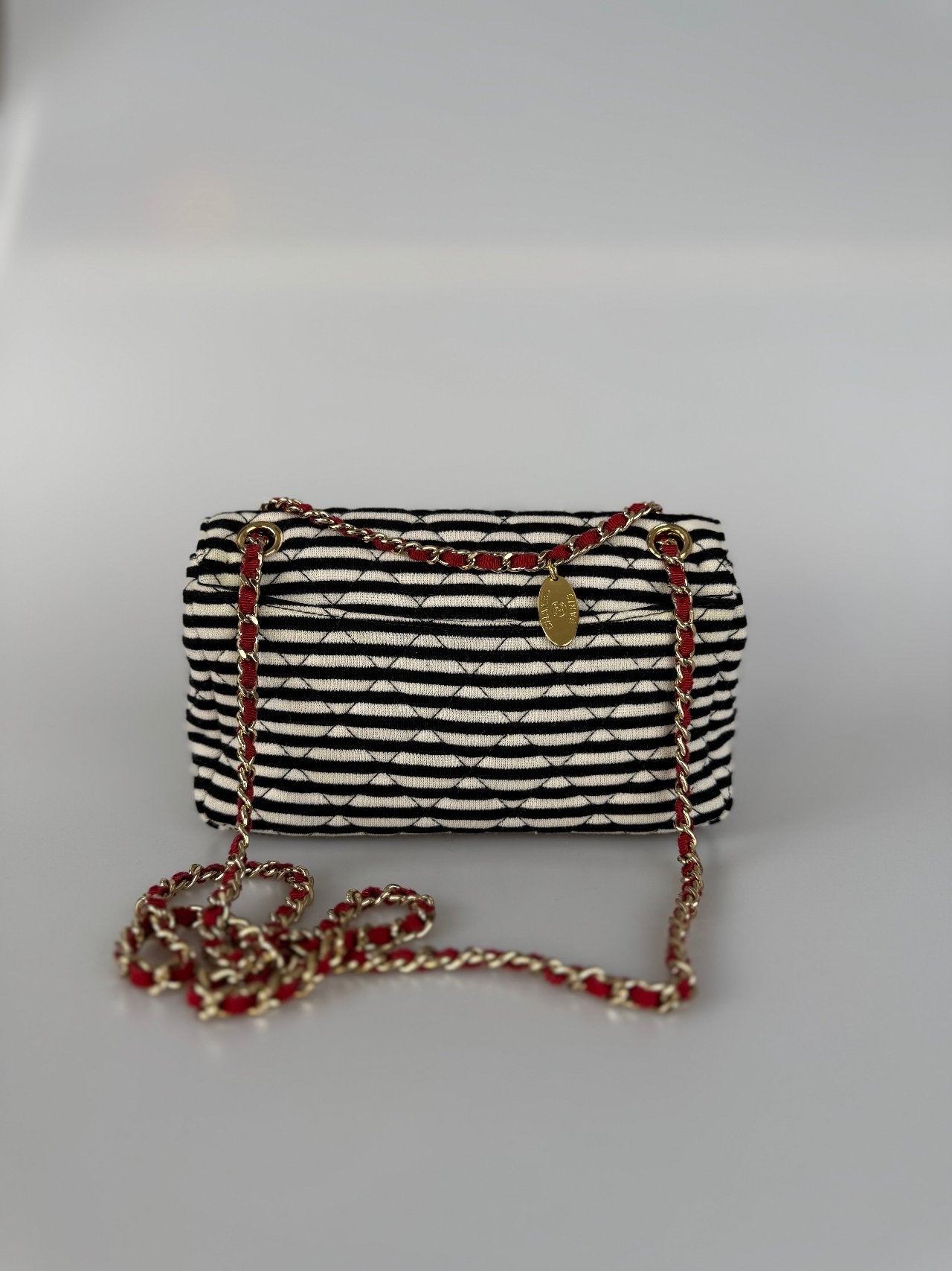 Chanel Sailor Bag Blue 2014 Striped Mini Rectangle Classic Single Flap Shoulder Bag
