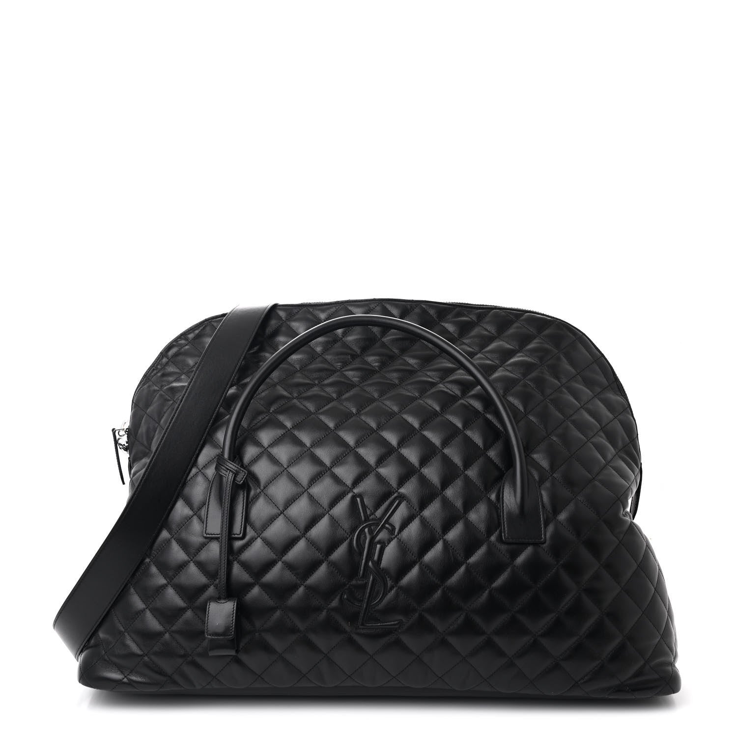 Calfskin Quilted ES Giant Travel Bag Black