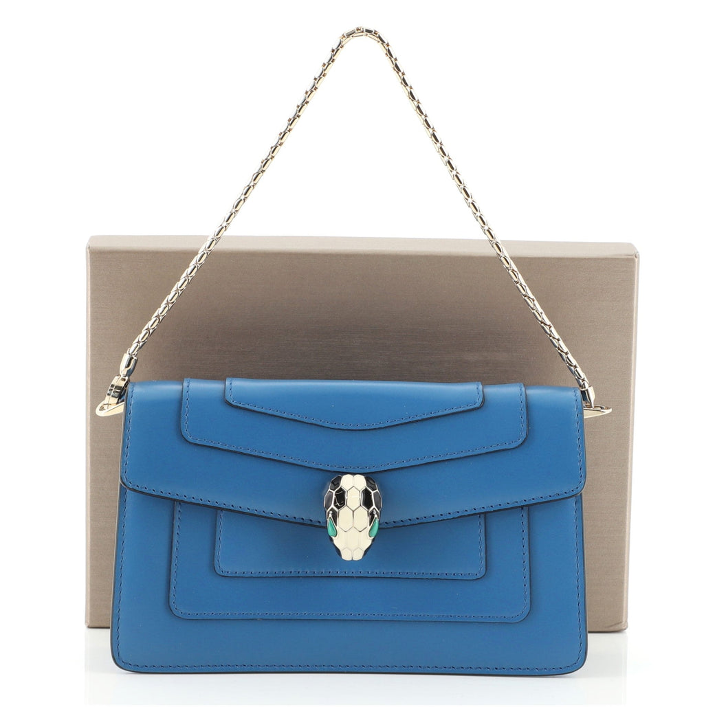 Serpenti Forever Chain Clutch Leather Mini