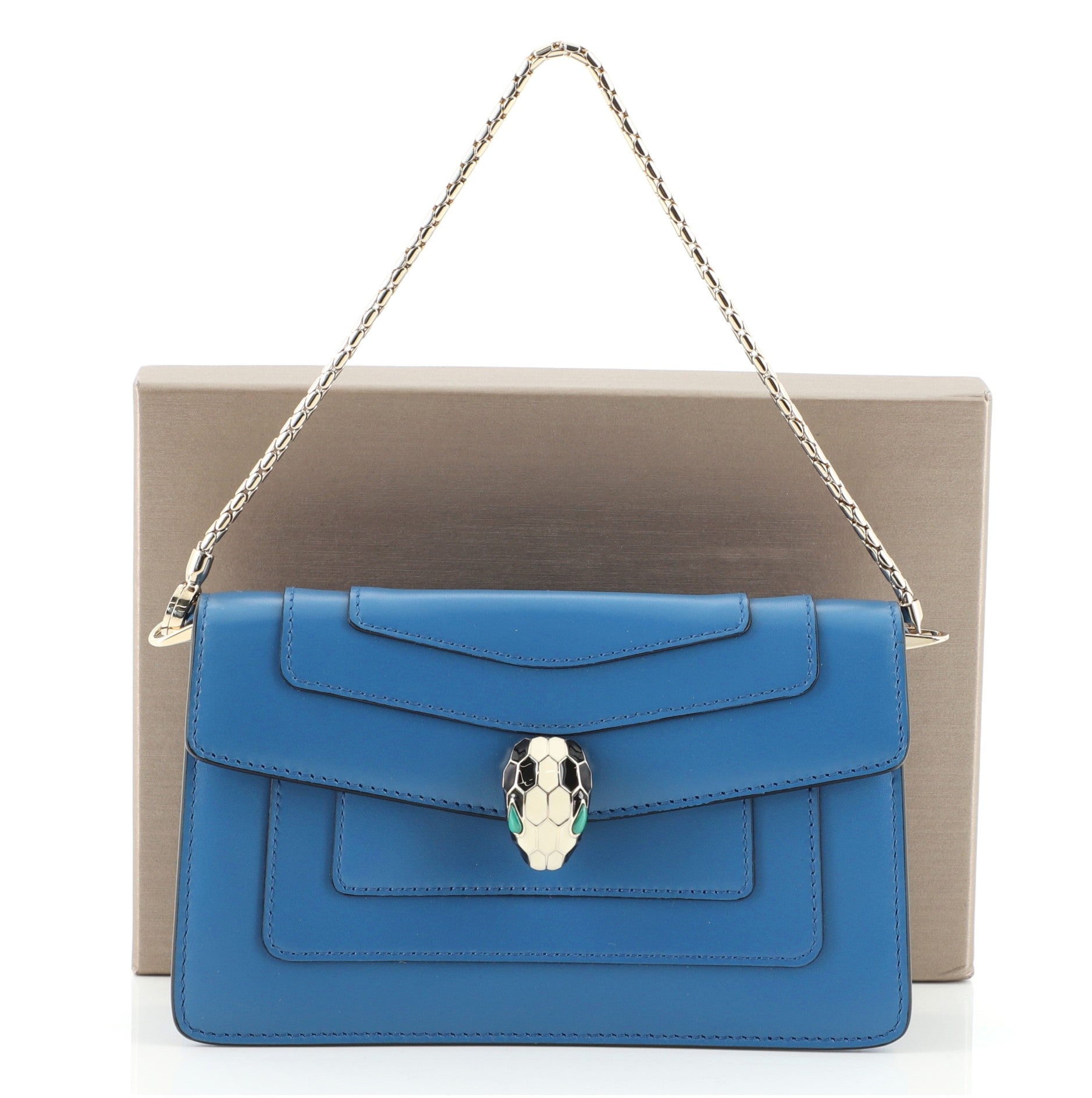 Serpenti Forever Chain Clutch Leather Mini