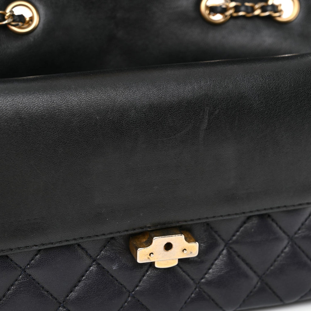 Lambskin Quilted Small CC Chic Flap Navy