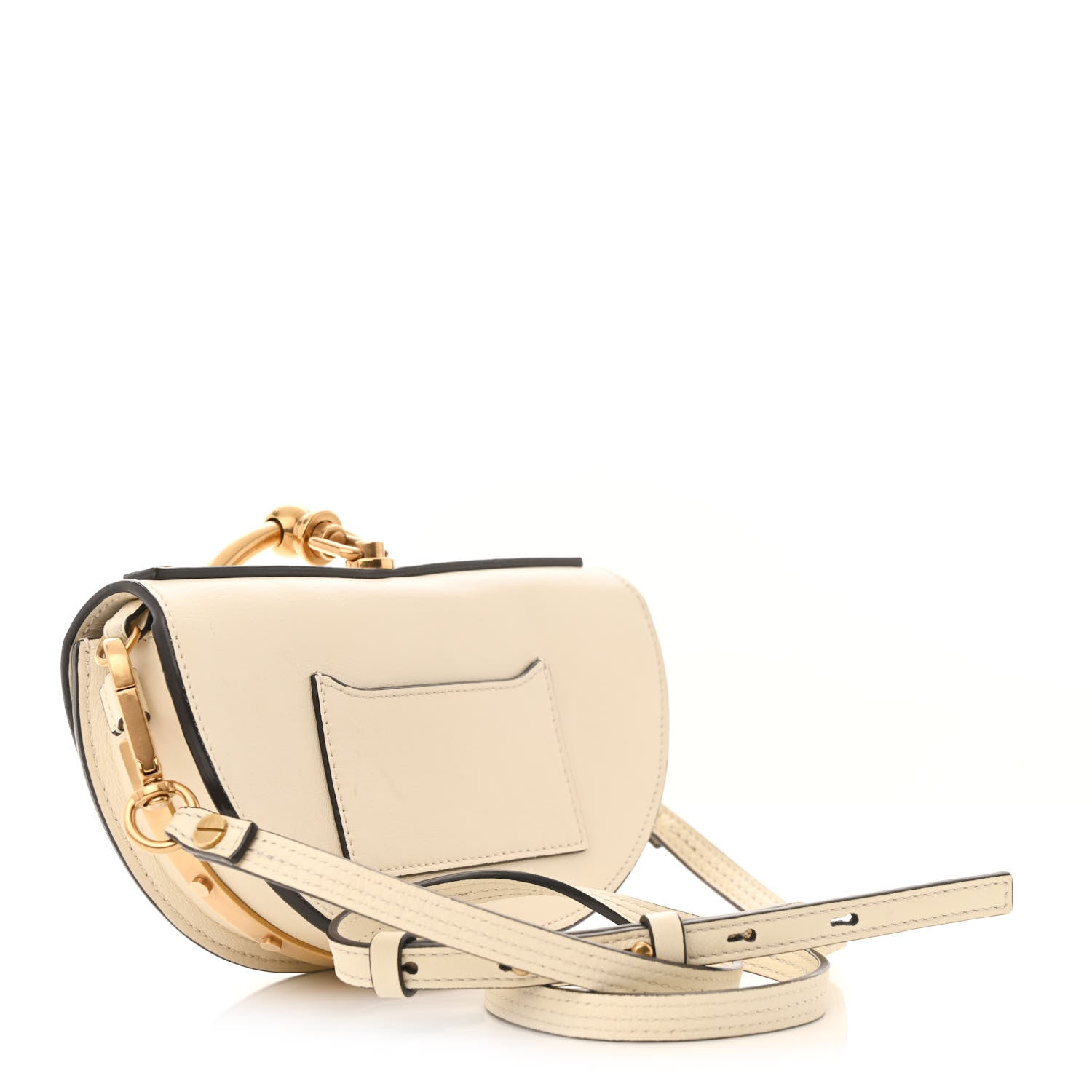 Calfskin Small Nile Bracelet Minaudiere Bag Off White