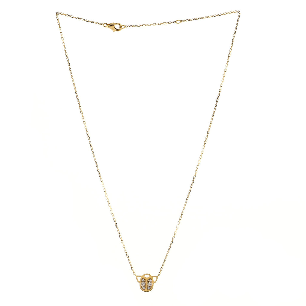 Scarab Pendant Necklace 18K Yellow Gold with Diamonds