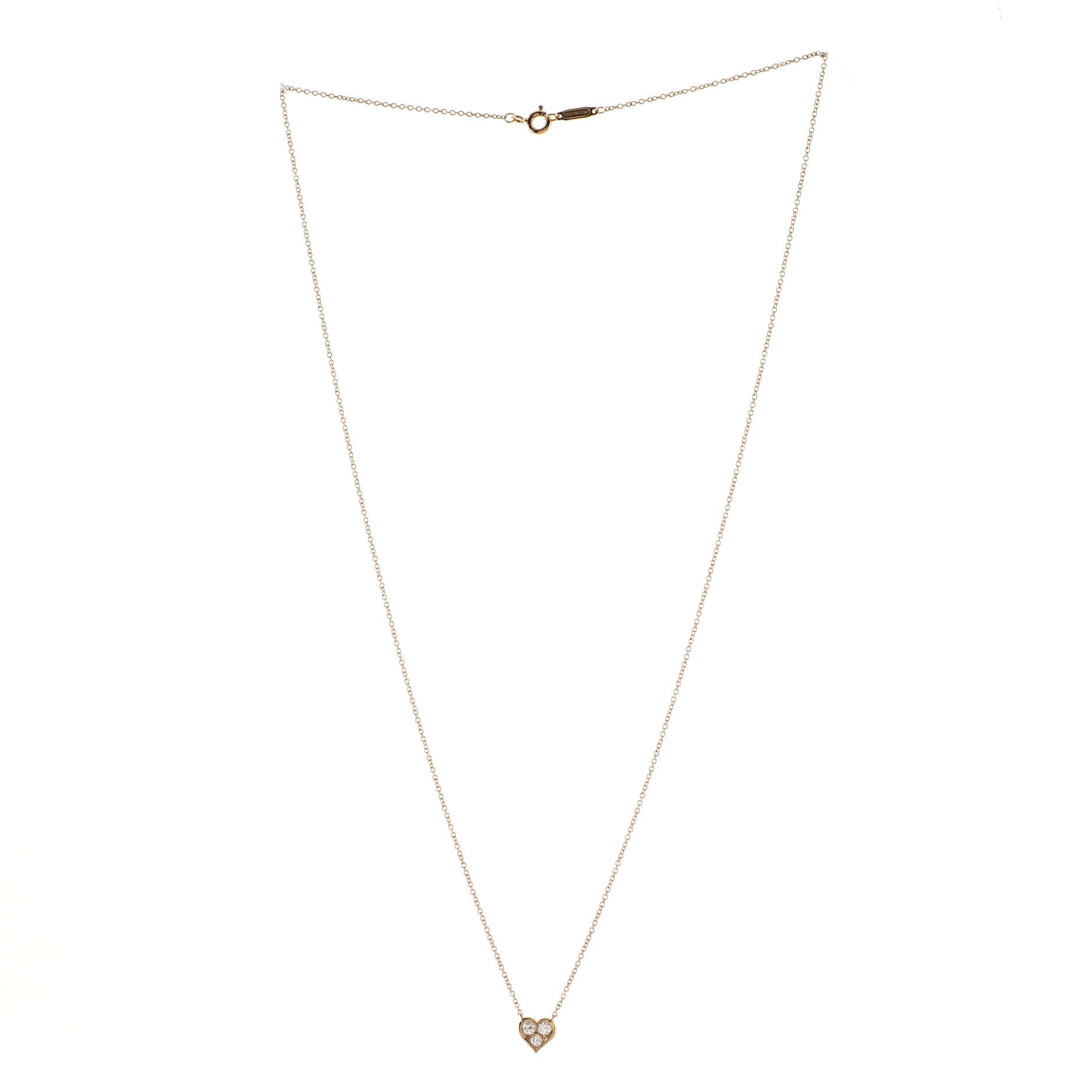 Sentimental Heart 3 Diamond Pendant Necklace 18K Rose Gold with Diamonds