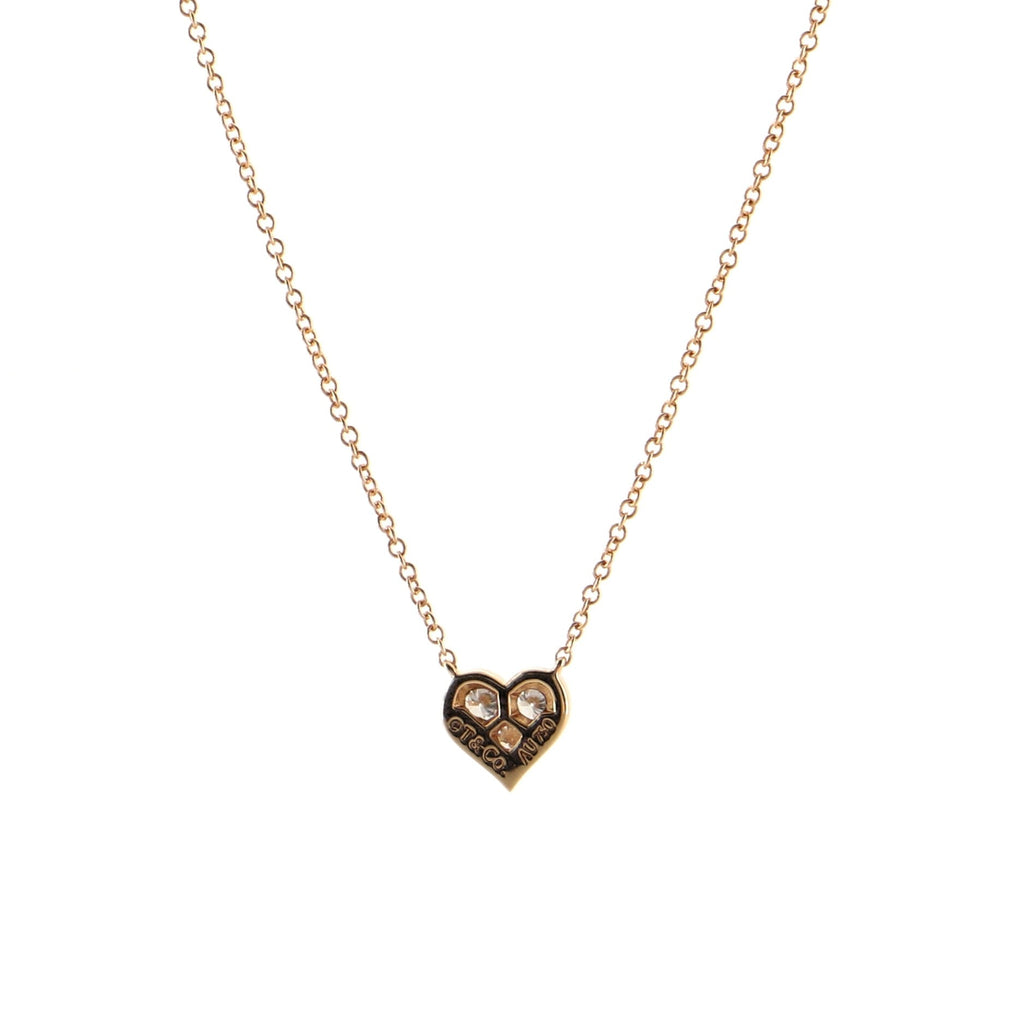 Sentimental Heart 3 Diamond Pendant Necklace 18K Rose Gold with Diamonds