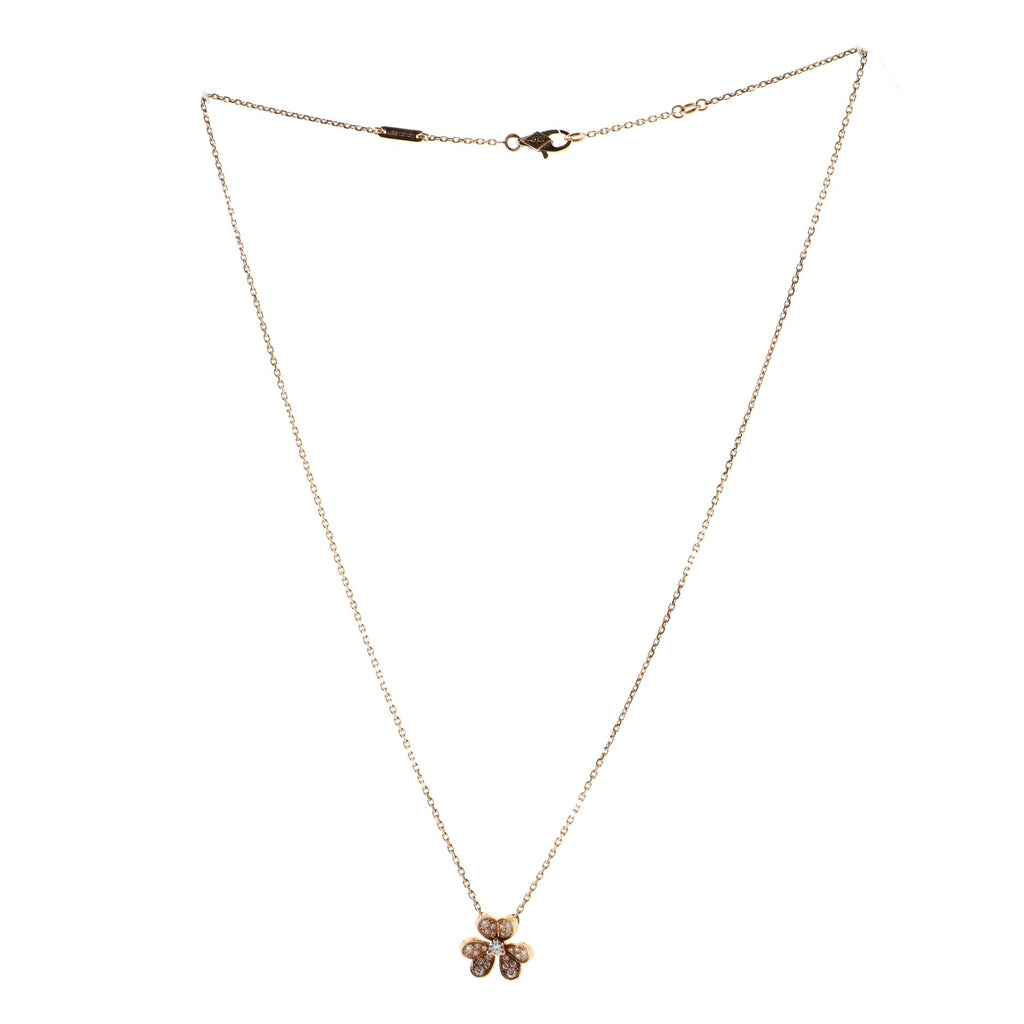 Frivole Pendant Necklace 18K Rose Gold with Pave Diamonds Mini