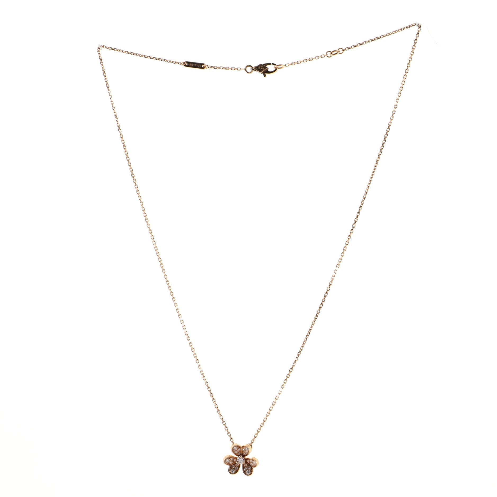 Frivole Pendant Necklace 18K Rose Gold with Pave Diamonds Mini