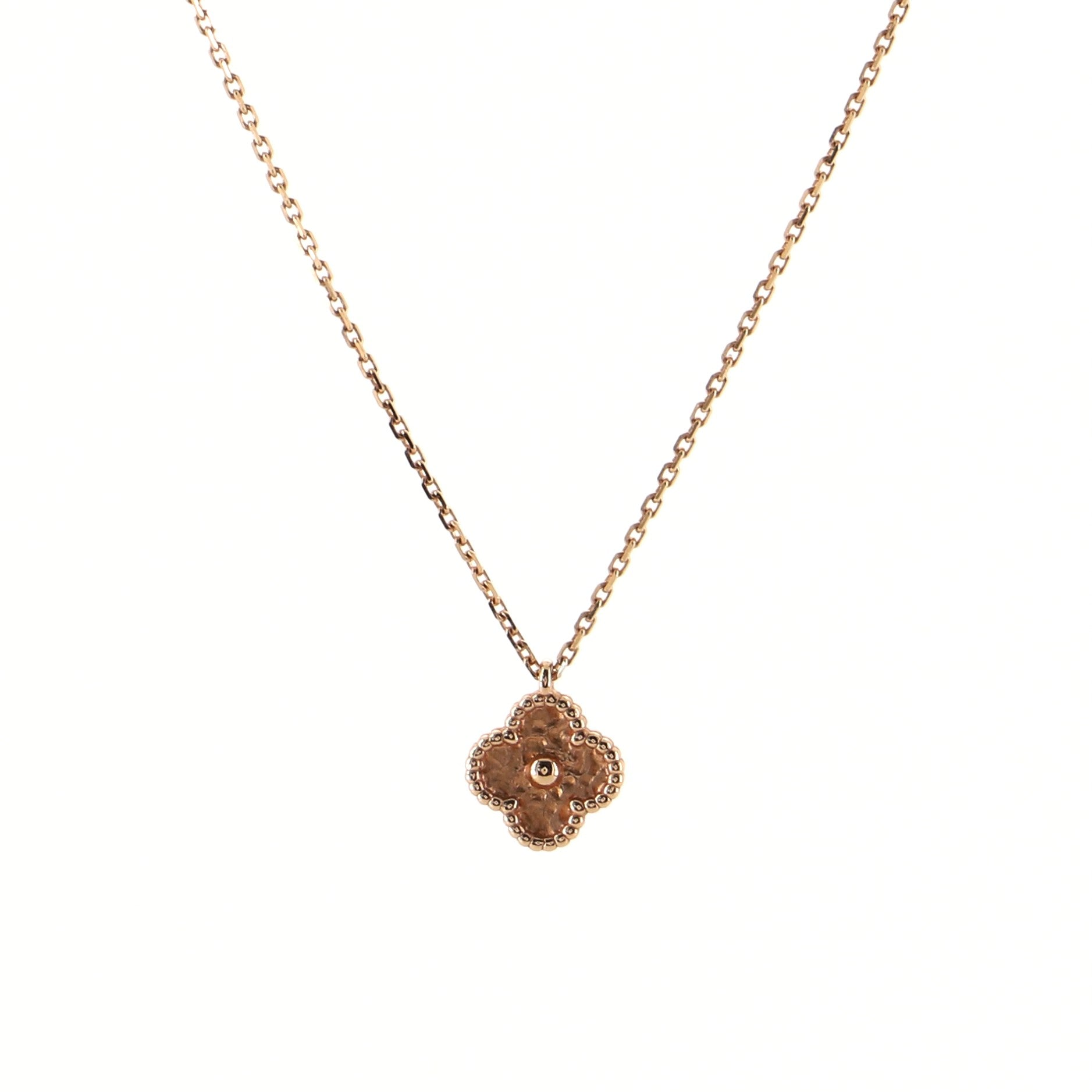 Sweet Alhambra Pendant Necklace 18K Rose Gold