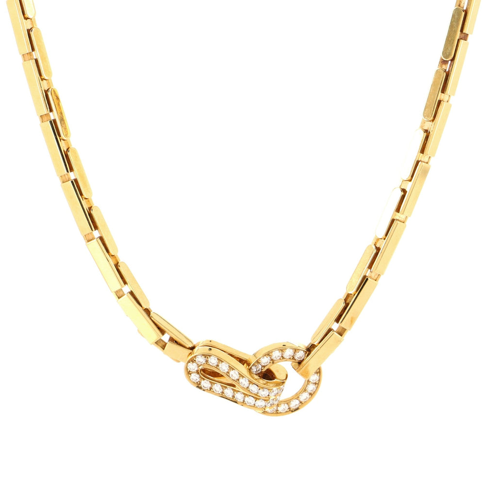 Agrafe Necklace 18K Yellow Gold and Diamonds