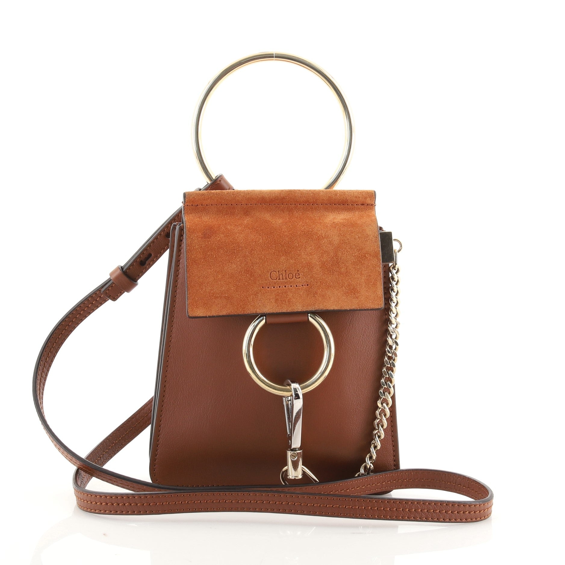 Faye Bracelet Crossbody Bag Leather and Suede Mini