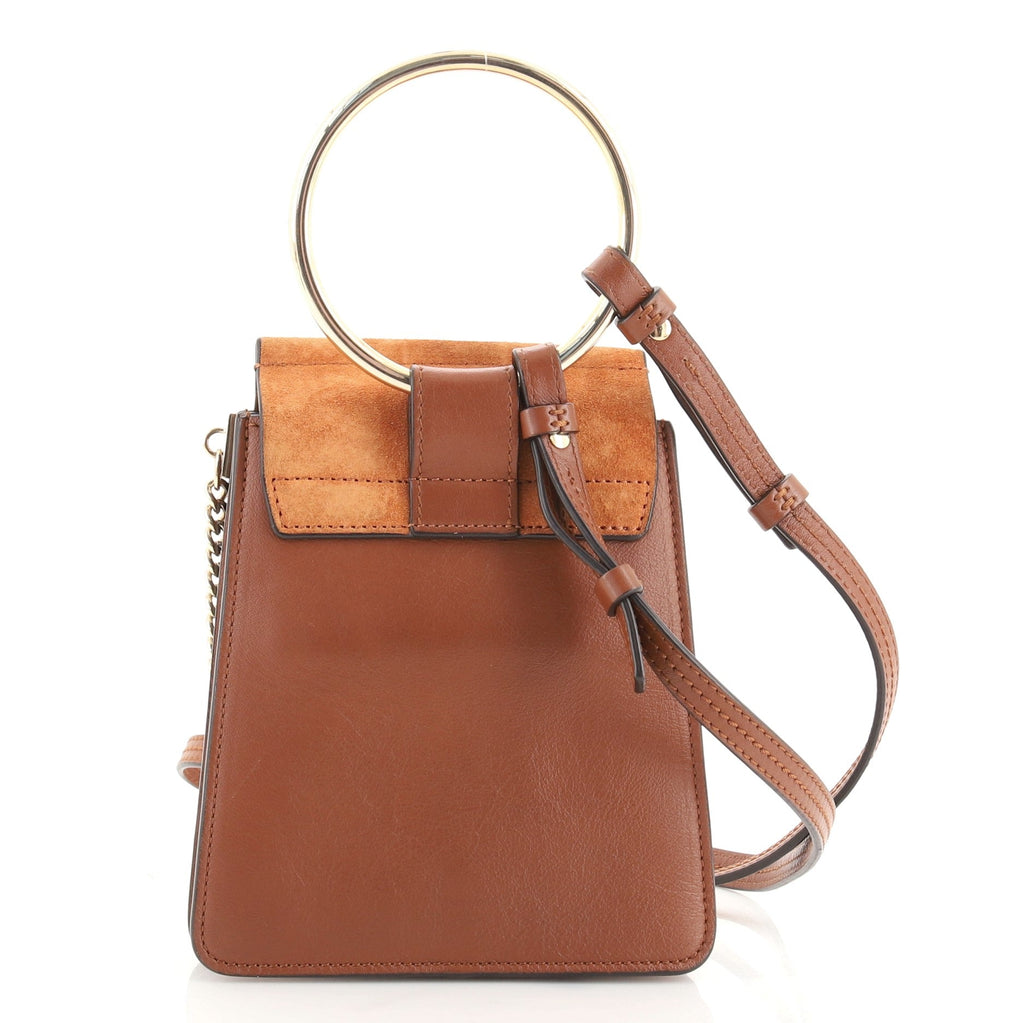 Faye Bracelet Crossbody Bag Leather and Suede Mini