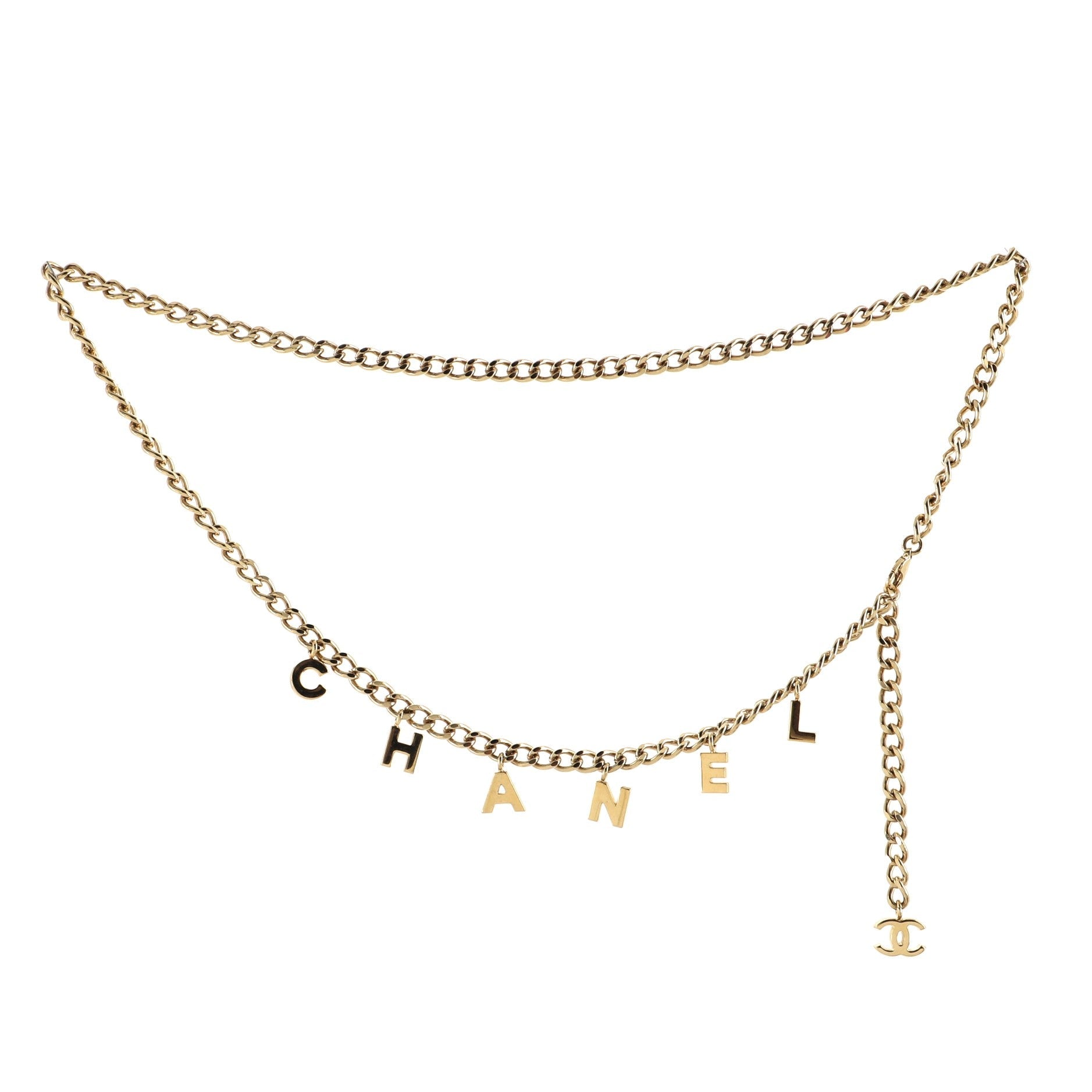 Logo Charm Chain Belt Metal 90