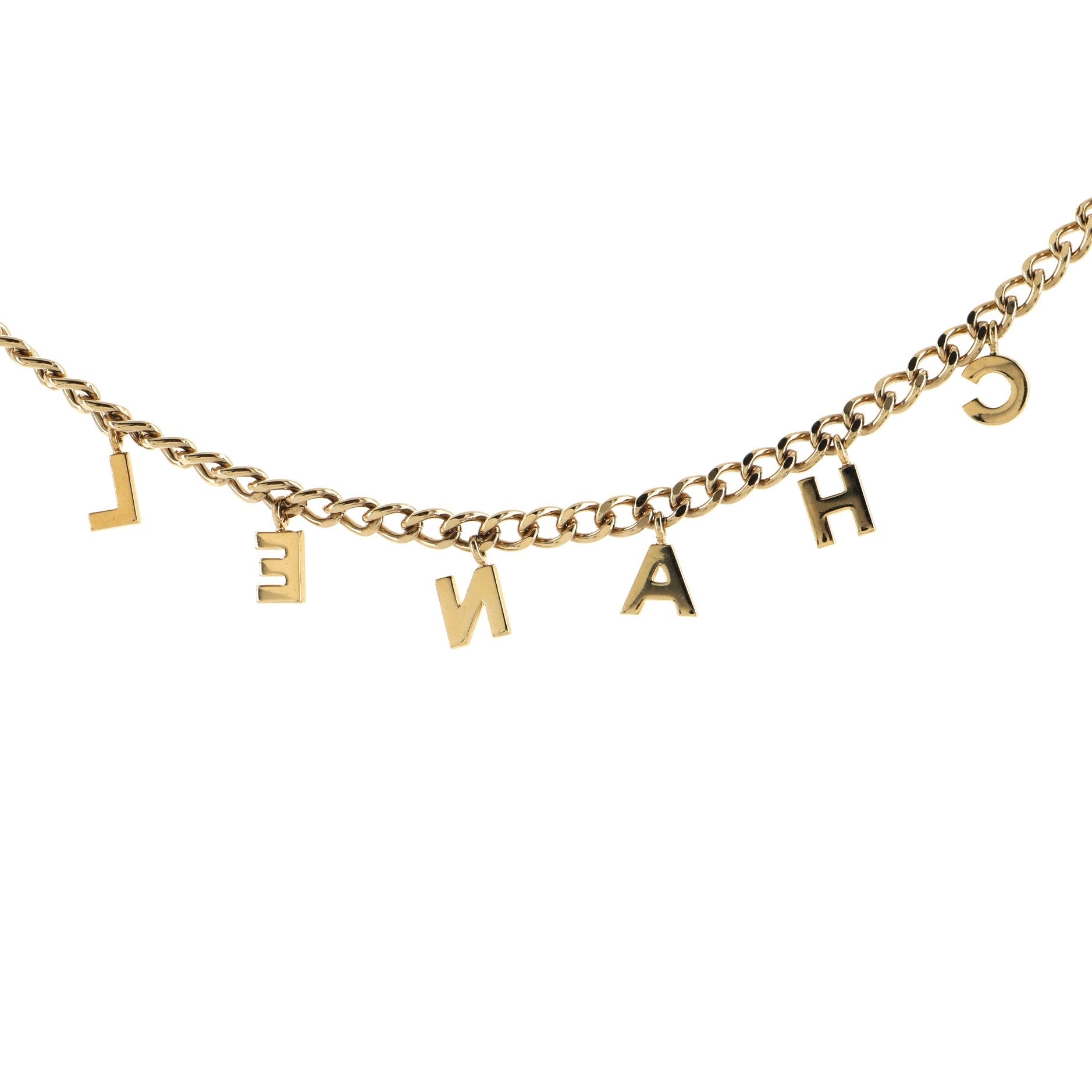 Logo Charm Chain Belt Metal 90