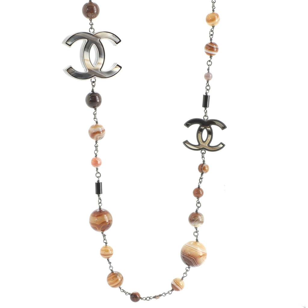 Afloat On An Iceberg Long Necklace Multistone Acrylic with Metal