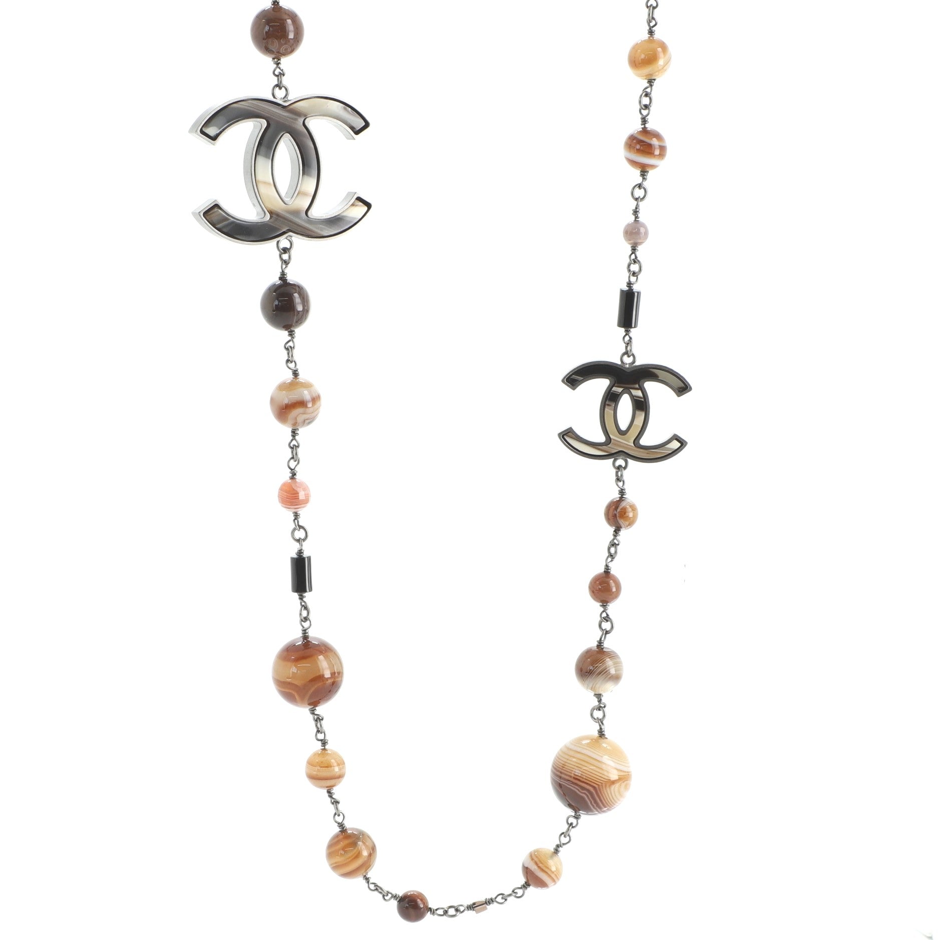 Afloat On An Iceberg Long Necklace Multistone Acrylic with Metal