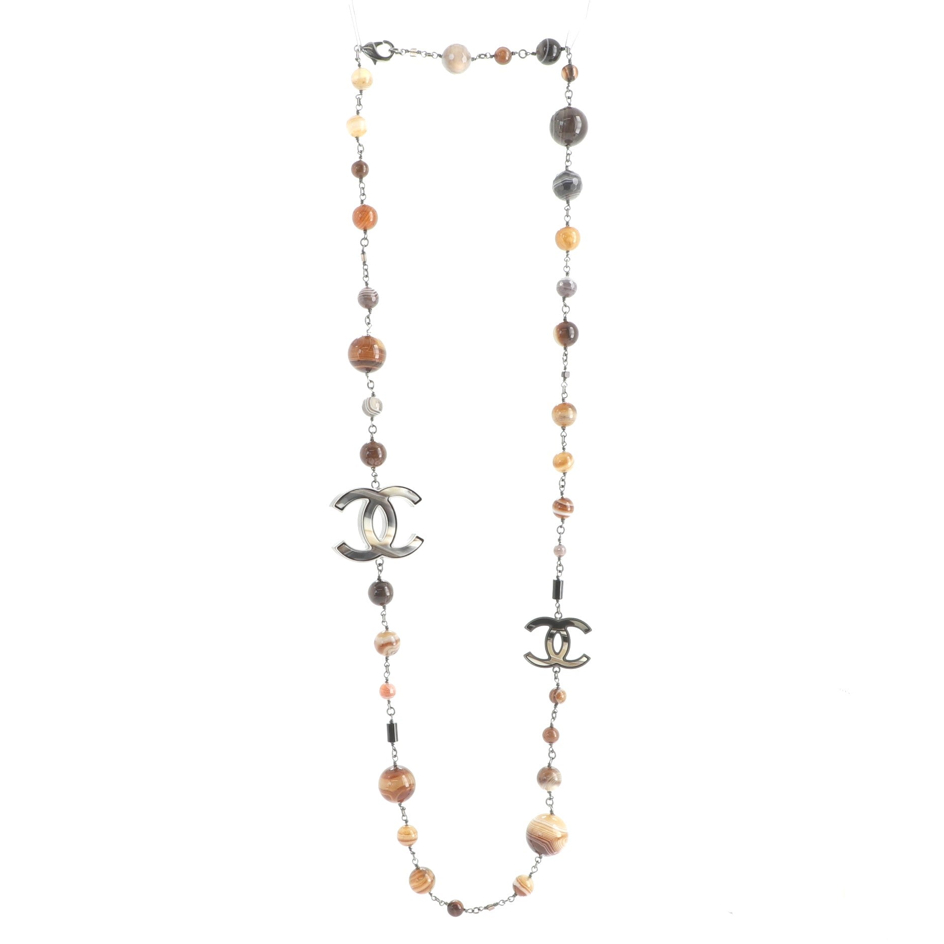 Afloat On An Iceberg Long Necklace Multistone Acrylic with Metal