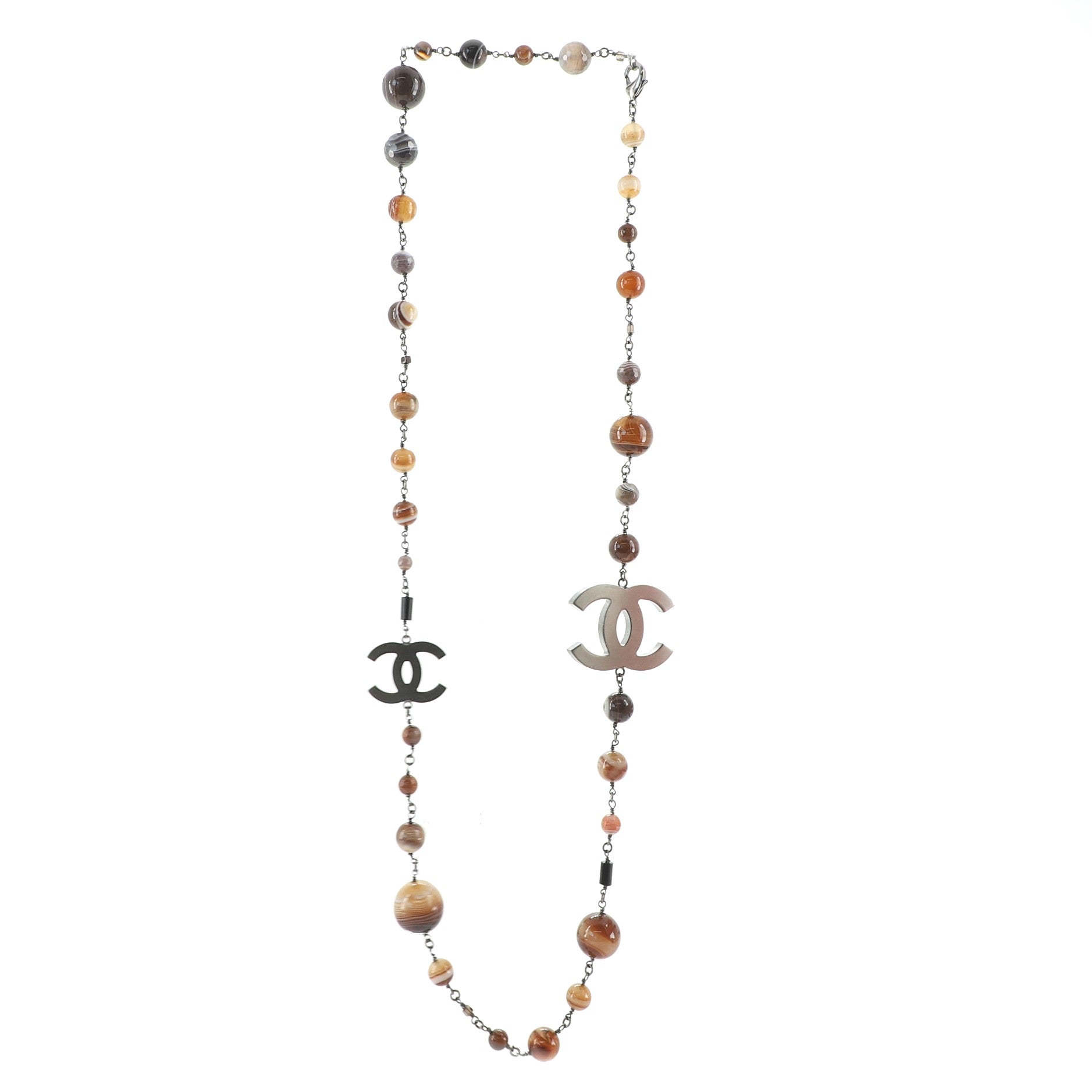 Afloat On An Iceberg Long Necklace Multistone Acrylic with Metal