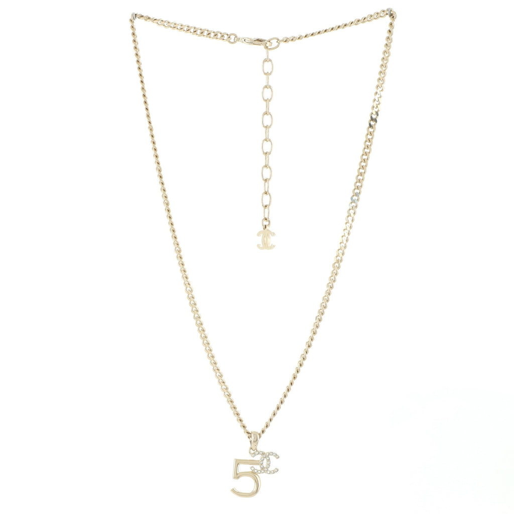 CC No.5  Pendant Necklace Metal with Crystals