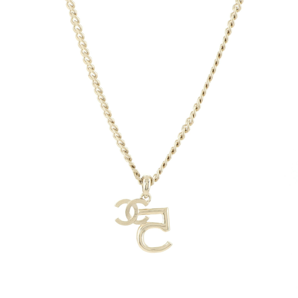 CC No.5  Pendant Necklace Metal with Crystals