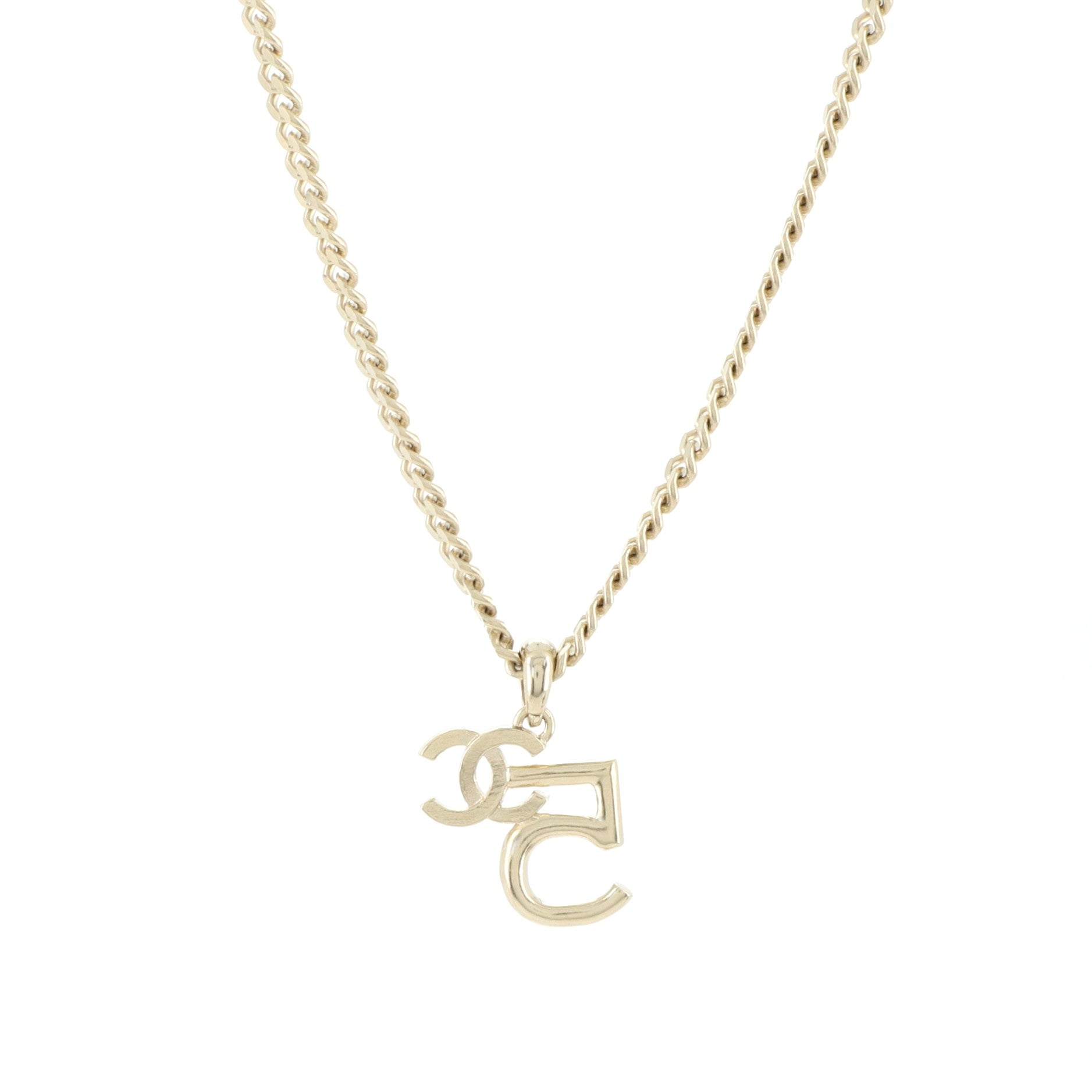 CC No.5  Pendant Necklace Metal with Crystals