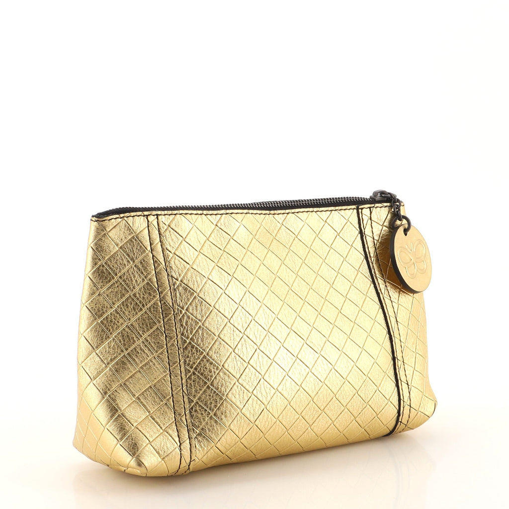 Zip Pouch Intrecciomirage Leather Mini