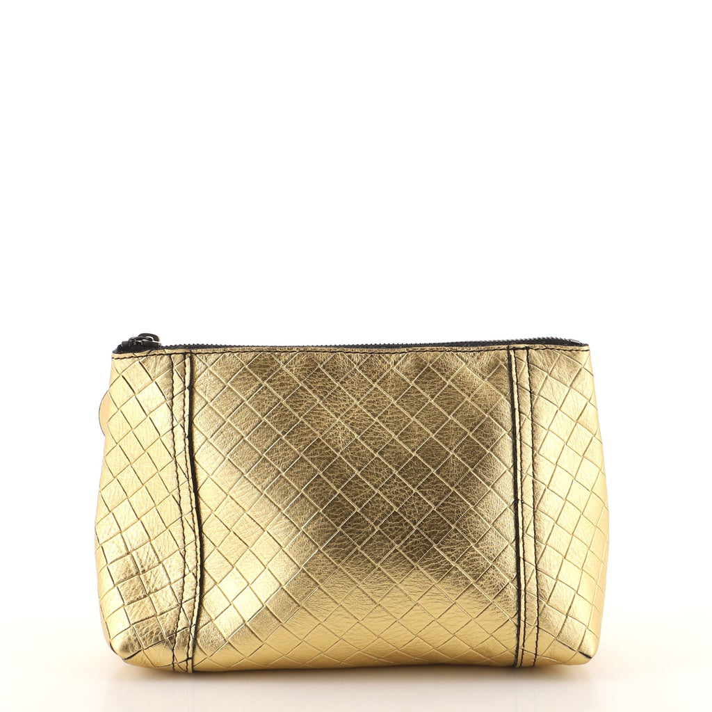 Zip Pouch Intrecciomirage Leather Mini