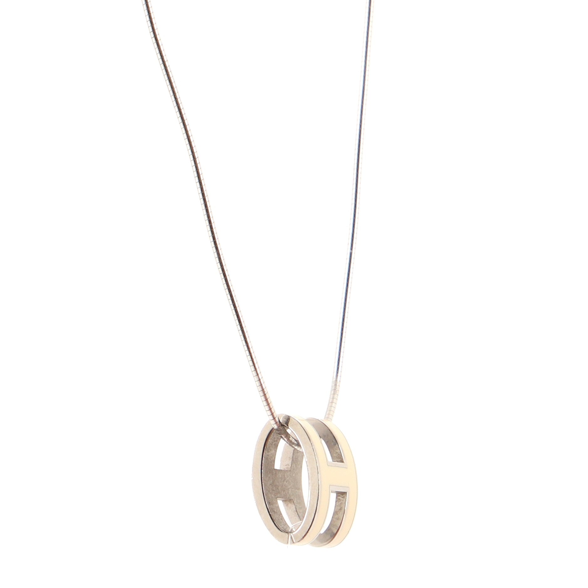 Pop H Pendant Cord Necklace Metal and Enamel