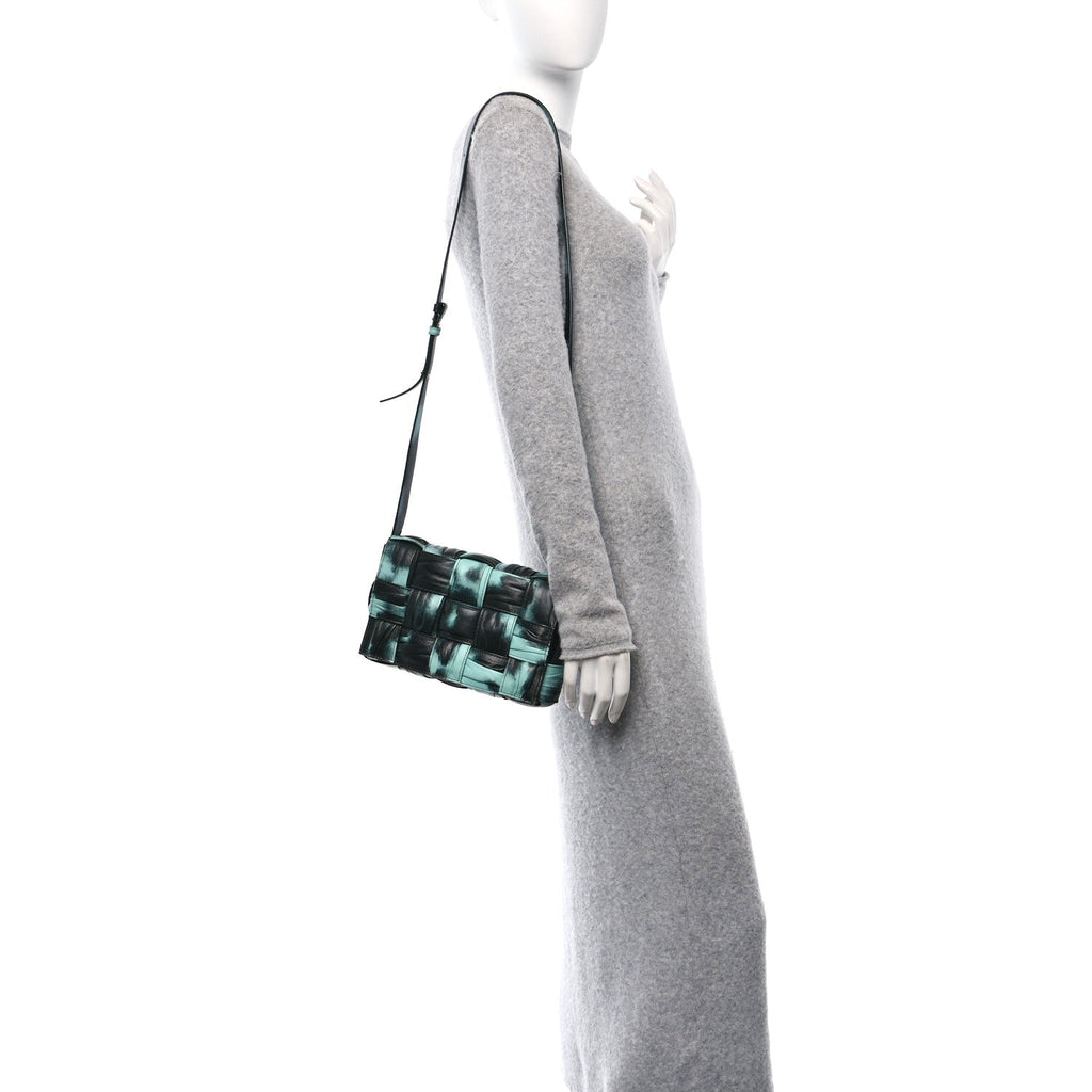Foulard Tie Dye Maxi Intrecciato Padded Cassette Crossbody Bag Celadon Inkwell