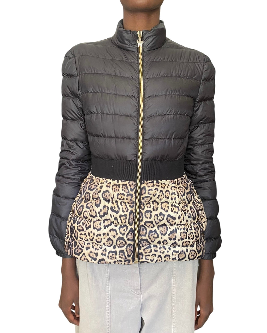 Moncler Black Animal Print Puffer Jacket - 0 / XXS