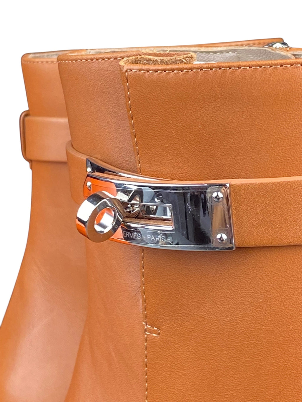 Hermes Gold Calfskin Saint Germain Buckle Boot PHW - 36.5