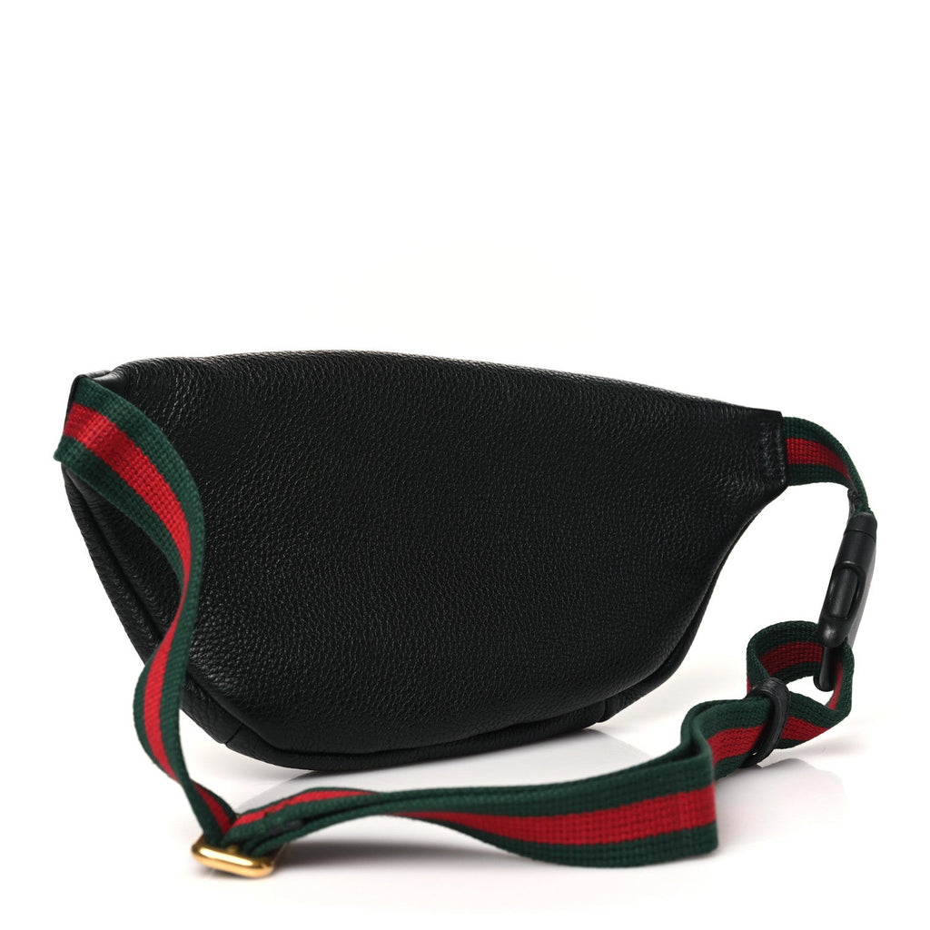 Grained Calfskin Small Logo Belt Bag Black
