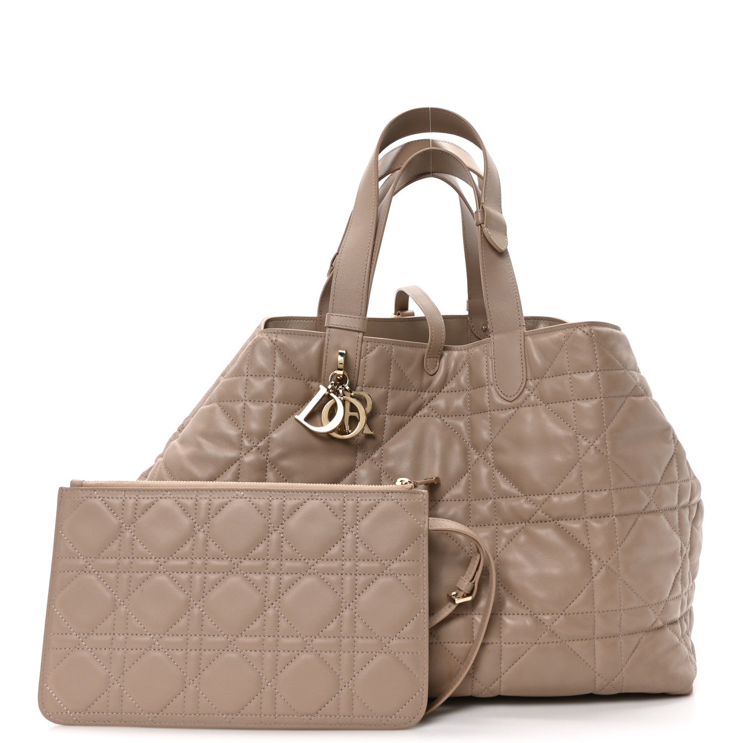 Calfskin Macrocannage Large Toujours Powder Beige