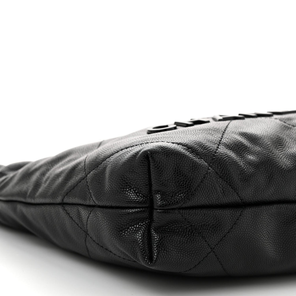 Shiny Caviar Quilted Monochrome Mini Chanel 22 Black