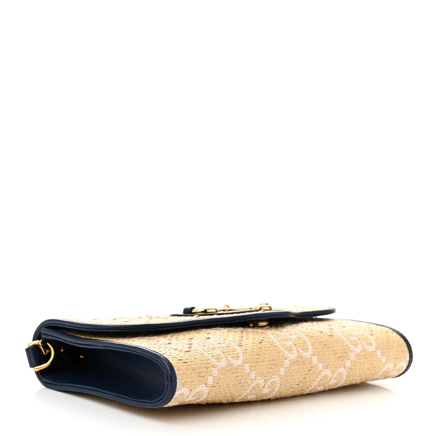 Raffia Textured Dollar Calfskin GG Monogram Web Small Horsebit 1955 Crossbody Bag