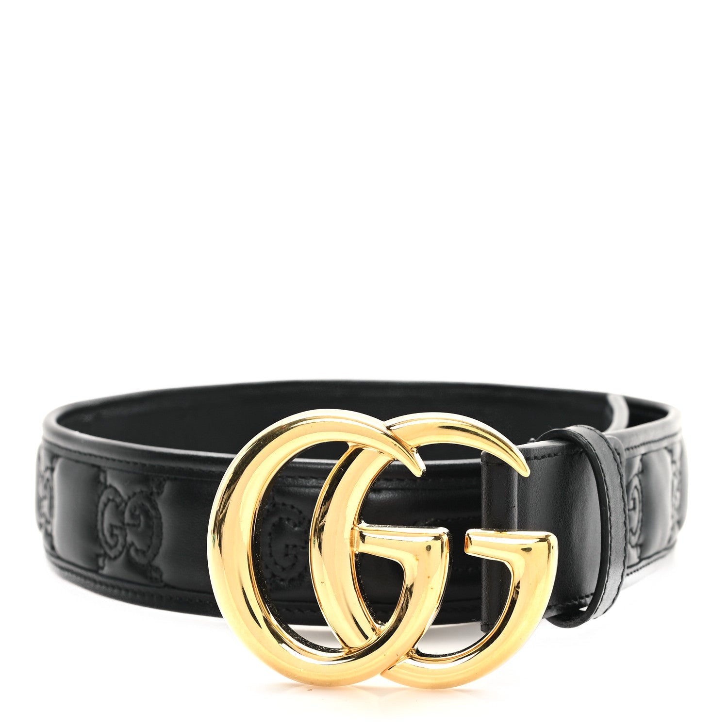 Calfskin GG Matelasse 40mm Belt 70 28 Black