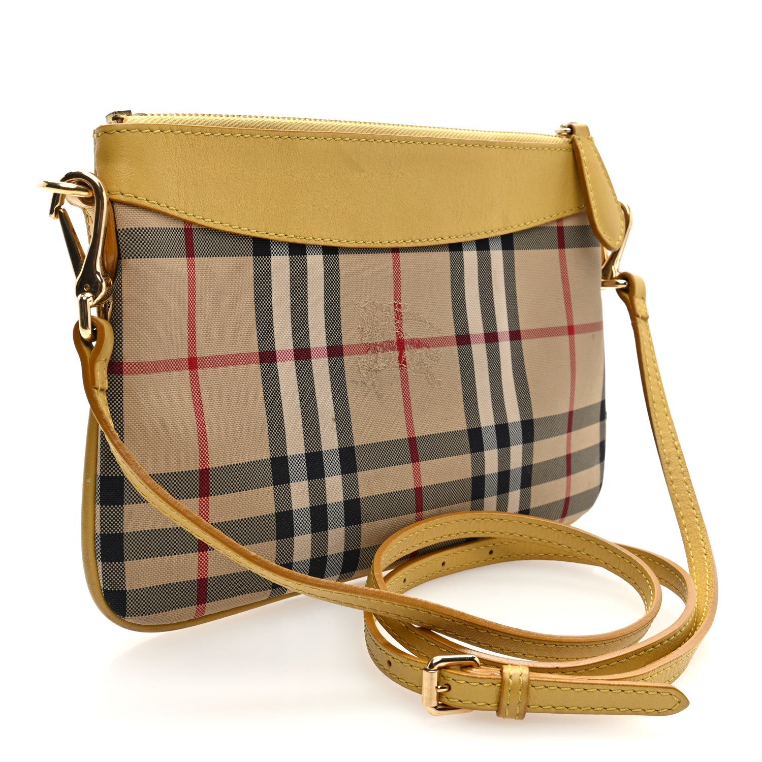 Horseferry Check Peyton Crossbody Clutch Bag Yellow