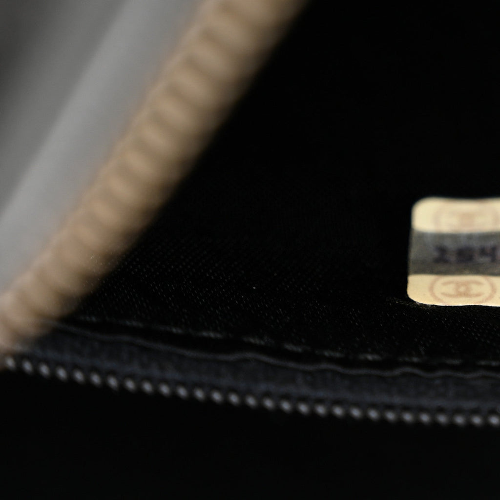 Lambskin Quilted Tassel Camera Case Black