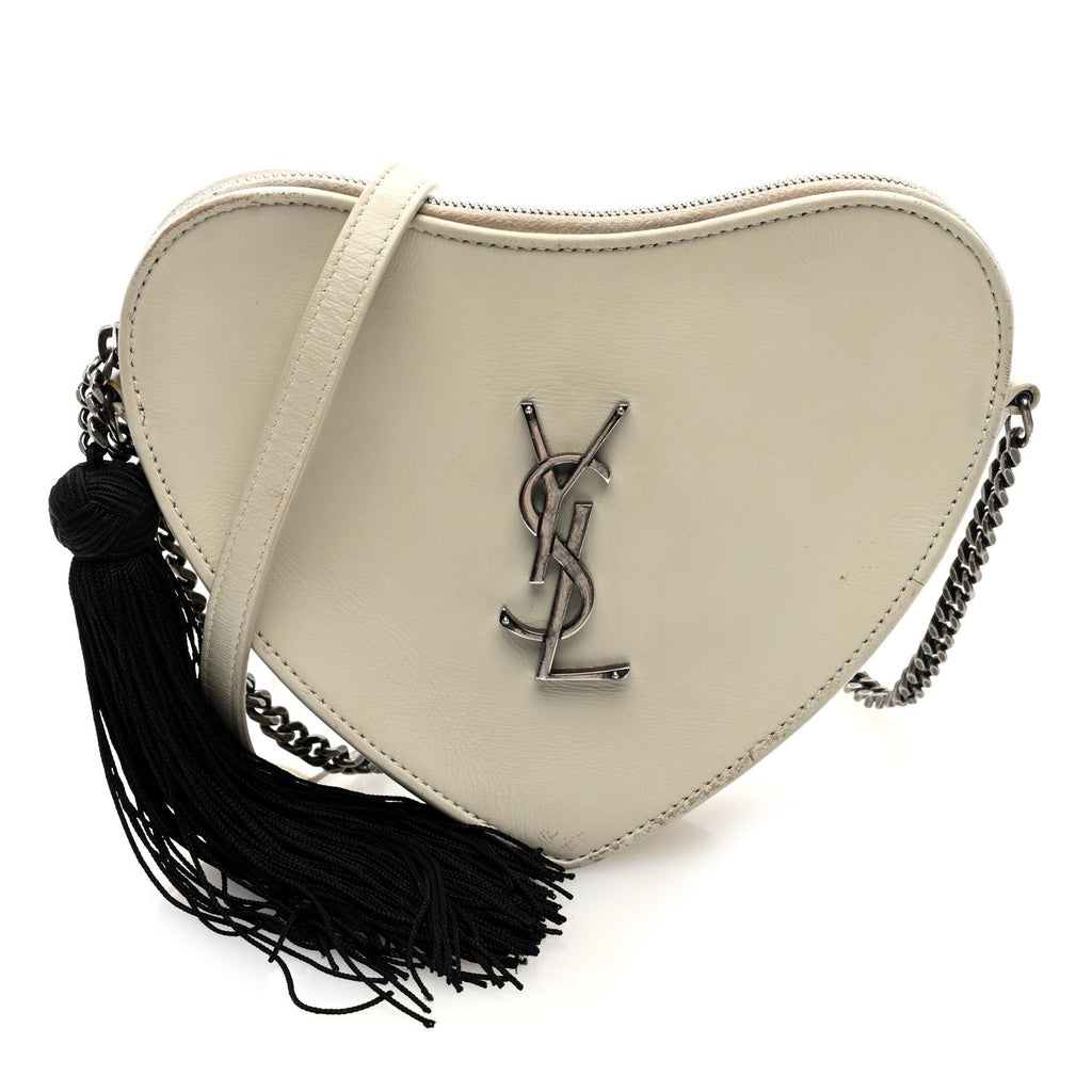 Calfskin Heart Monogram Crossbody Ivory