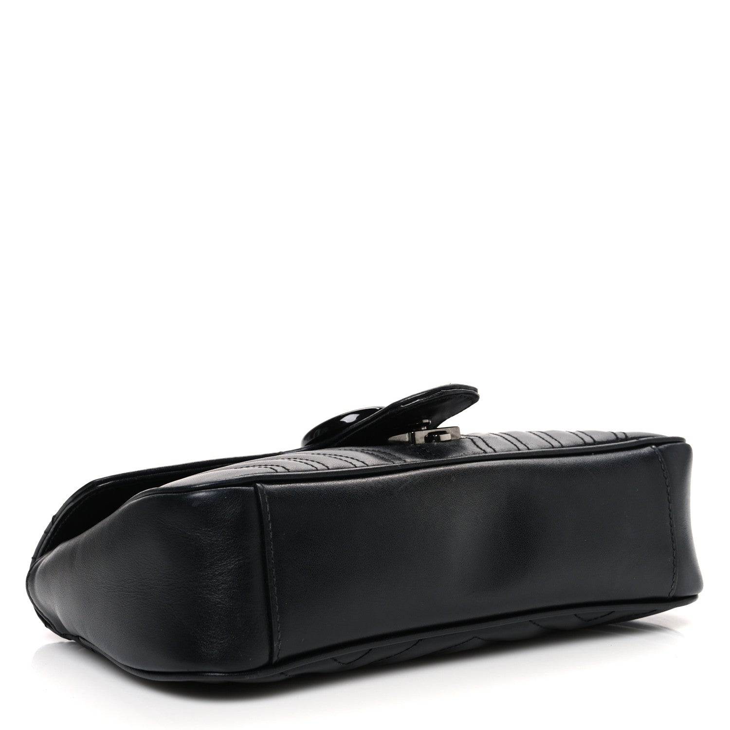 Calfskin Matelasse Monochrome Small GG Marmont Shoulder Bag Black