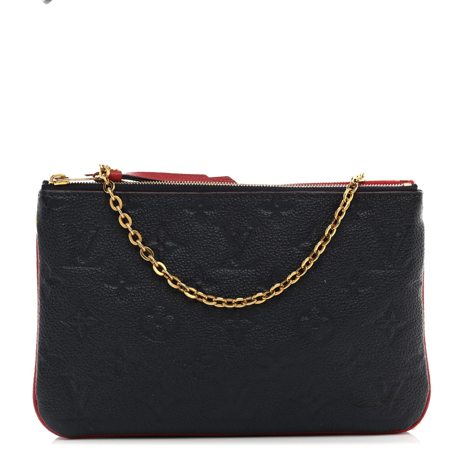 Empreinte Double Zip Pochette Marine Rouge