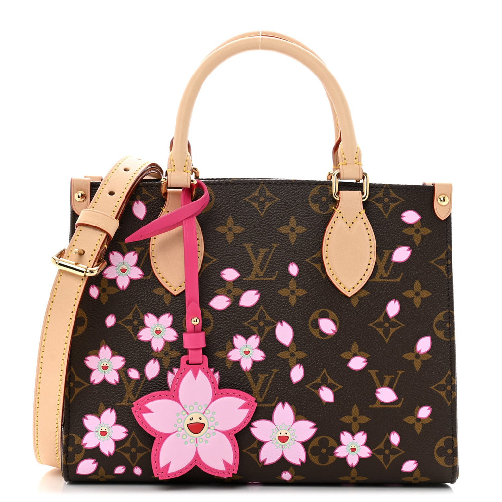 LV X TM Monogram Cherry Blossom Onthego PM Sakura Brown