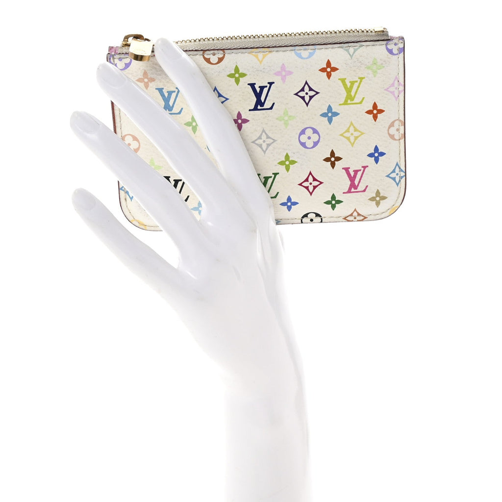 Monogram Multicolor Key Pouch White Anie