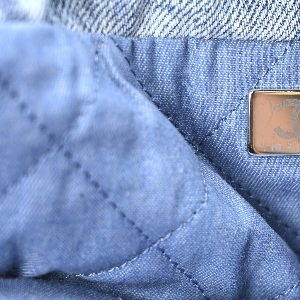 Denim Quilted Small Chanel 22 Blue