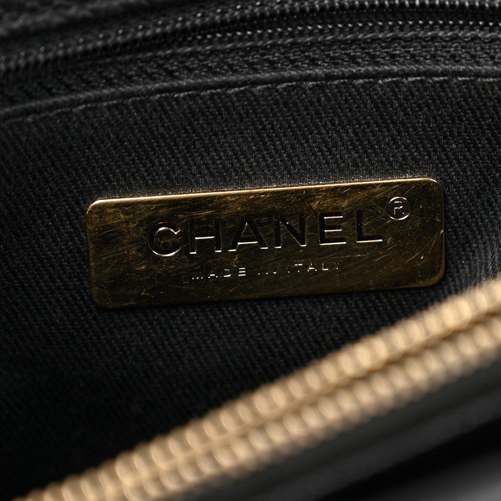 Caviar Diamond Stitched Small Top Handle Flap Black