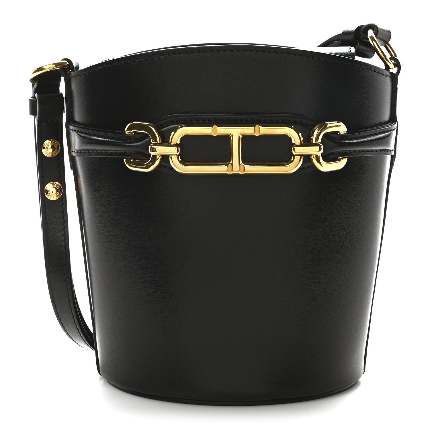 Palmellato Calfskin Small Whitney Bucket Bag Black
