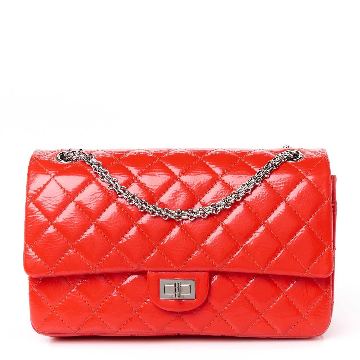 Distressed Patent Quilted 2.55 Reissue 226 Flap Red