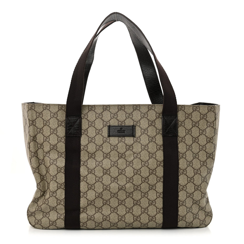 GG Plus Monogram Medium Tote Dark Brown