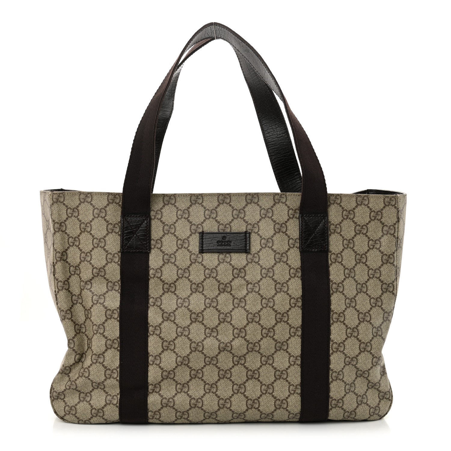 GG Plus Monogram Medium Tote Dark Brown